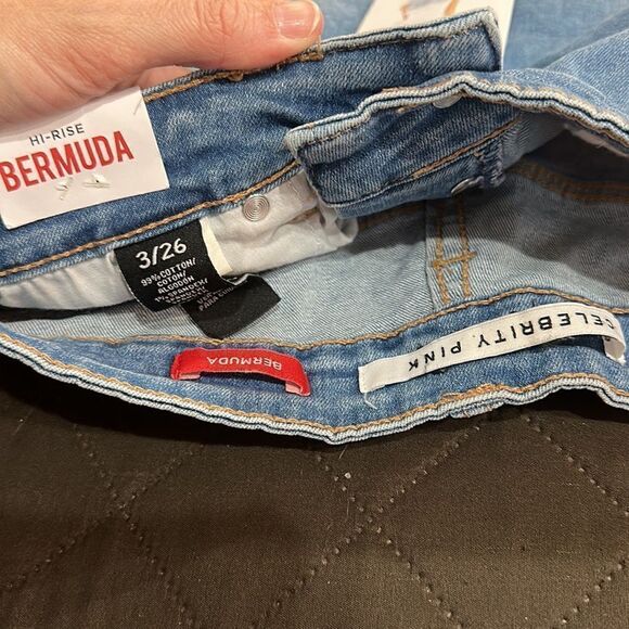 Celebrity Pink Bermuda Hi-Rise Denim Jean Shorts 3/26 NWT - Picture 3 of 8